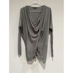 All saints grey wrap sweater top size medium NEW